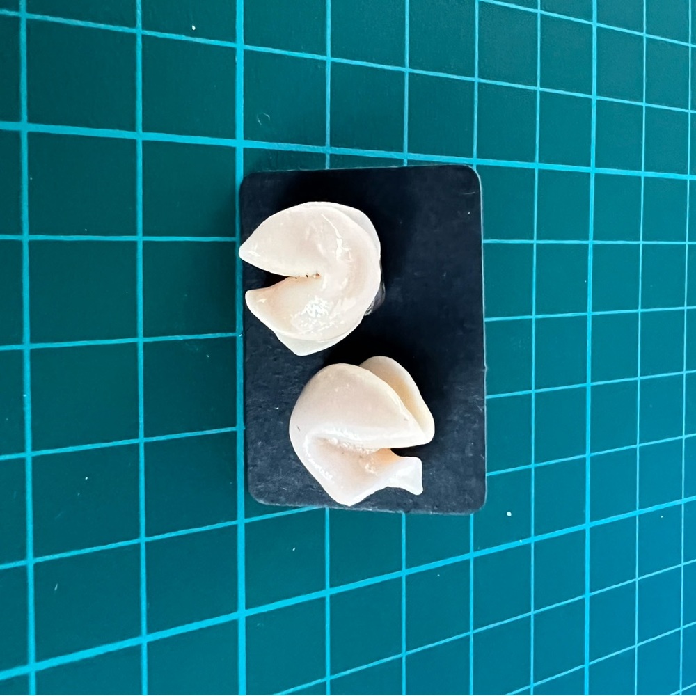 Fortune cookie earrings - polymer Clay